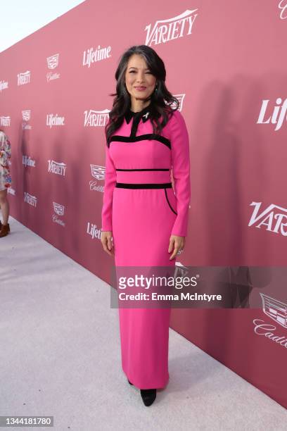 Kelly Hu attends Variety's Power of Women Presented by Lifetime at Wallis Annenberg Center for the Performing Arts on September 30, 2021 in Beverly...