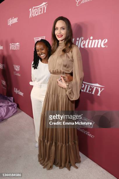 Zahara Jolie-Pitt and Angelina Jolie attend Variety's Power of Women Presented by Lifetime at Wallis Annenberg Center for the Performing Arts on...