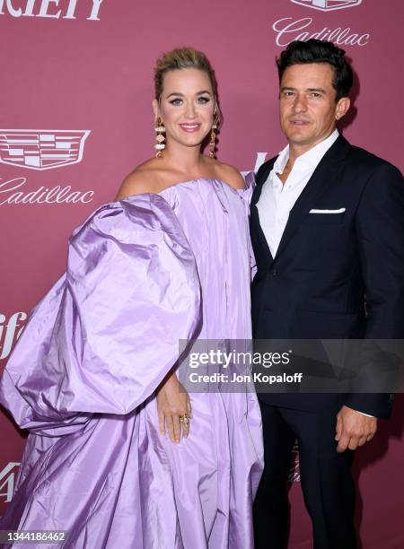 Honoree Katy Perry and Orlando Bloom attends Variety's Power Of Women at Wallis Annenberg Center for the Performing Arts on September 30, 2021 in...