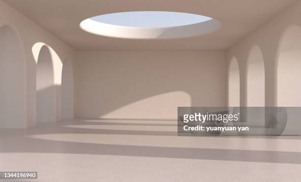3d rendering exhibition background - arch stock pictures, royalty-free photos & images