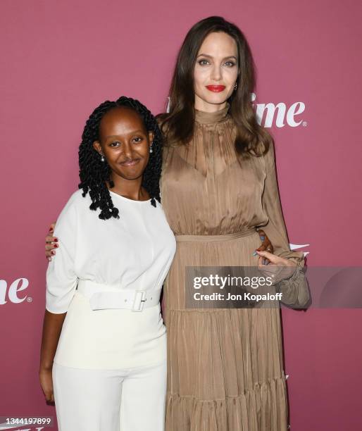 Zahara Jolie-Pitt and Angelina Jolie attend Variety's Power Of Women: Los Angeles Event on September 30, 2021 in Beverly Hills, California.