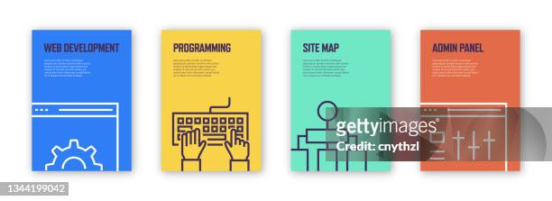 web development concept template layout design. modern brochure, book cover, flyer, poster design template - web designer 幅插畫檔、美工圖案、卡通及圖標