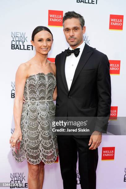 Georgina Bloomberg and Justin Waterman attend New York City Ballet's 2021 Fall Fashion Gala at Lincoln Center Plaza on September 30, 2021 in New York...