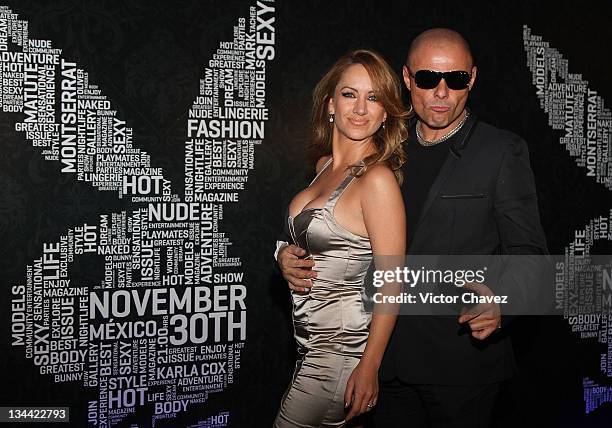 Singers Maya Karunna and Claudio Yarto attend the Christmas Playboy Mexico magazine party at the Ragga Antara Polanco on November 30, 2011 in Mexico...