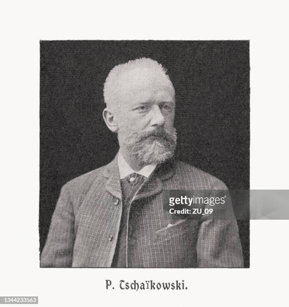 ピョートル・イリイチ・チャイコフスキー(1840-1893)、ロシアの作曲家、ラスタープリント、1900年に出版 - ロマン主義点のイ�ラスト素材／クリップアート素材／マンガ素材／アイコン素材