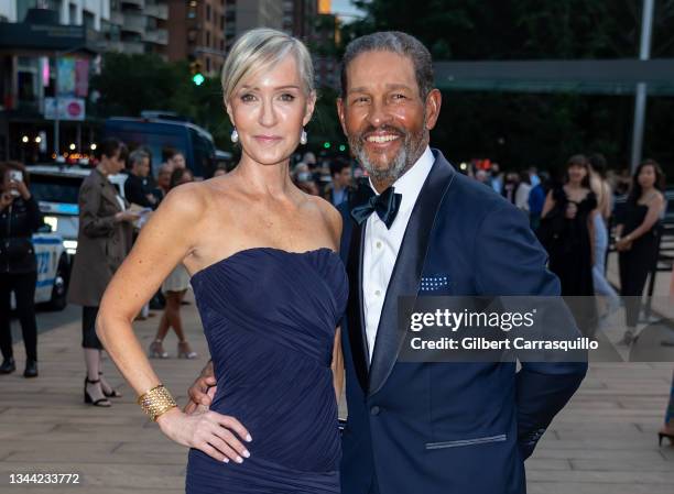 Hilary Quinlan and journalist Bryant Gumbel are seen arriving to the 2021 New York City Ballet Fall Fashion Gala at David H. Koch Theater at Lincoln...