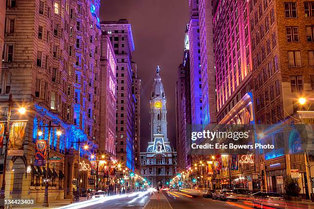 center city philadelphia - rathaus von philadelphia stock-fotos und bilder