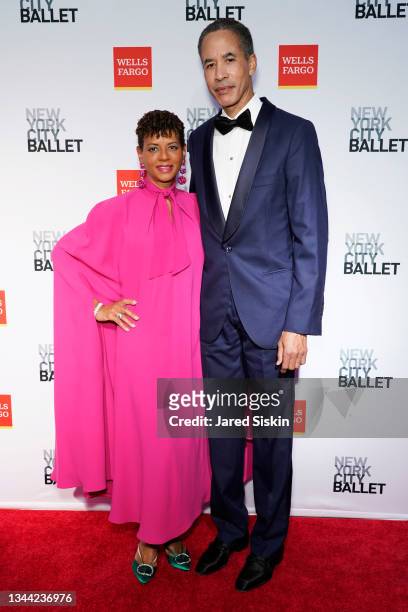 Charles Phillips and Karen Phillips attend New York City Ballet's 2021 Fall Fashion Gala at Lincoln Center Plaza on September 30, 2021 in New York...