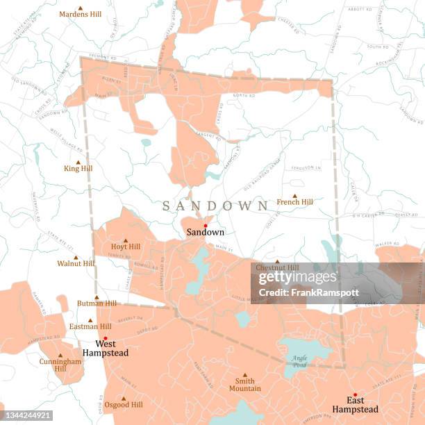 nh rockingham sandown vector road map - sandown isle of wight stock illustrations