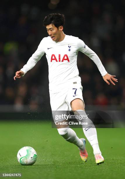 Heung-Min Son of Tottenham Hotspur during the UEFA Europa Conference League group G match between Tottenham Hotspur and NS Mura at Tottenham Hotspur...