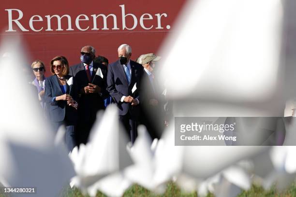 Speaker of the House Rep. Nancy Pelosi , House Majority Whip Rep. James Clyburn , and House Majority Leader Rep. Steny Hoyer visit the “In America:...
