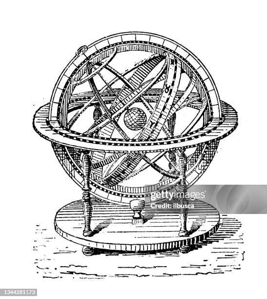 antike illustration: armillarkugel - armillary sphere stock-grafiken, -clipart, -cartoons und -symbole