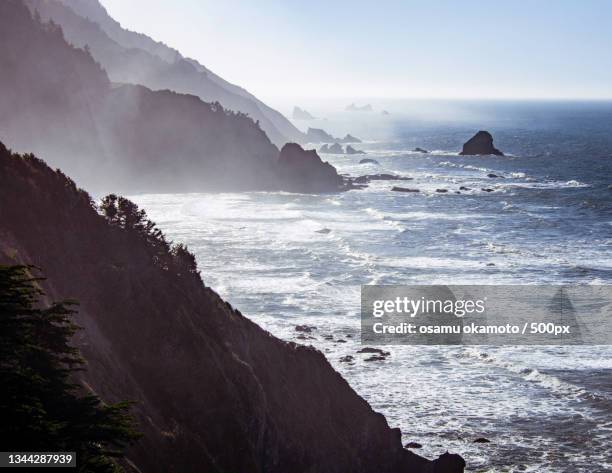 scenic view of sea against sky,crescent city,california,united states,usa - crescent city stock pictures, royalty-free photos & images