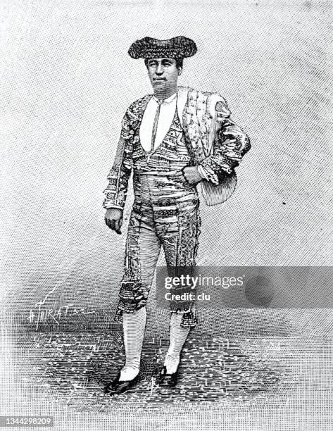 bullfighter portrait, full length - bullfighter stock illustrations