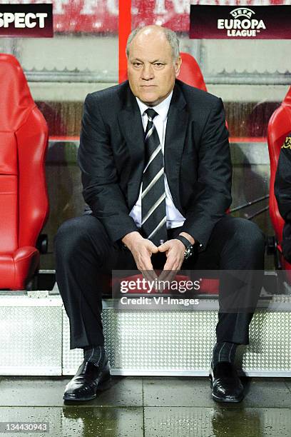 Coach Martin Jol of Fulham during the Europa League match between FC Twente and Fulham FC at the Grolsch Veste, December 01, 2011 in Enschede,...