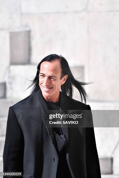 Fashion designer Rick Owens walks the runway during the Rick Owens Ready to Wear Spring/Summer 2022 fashion show as part of the Paris Fashion Week on...