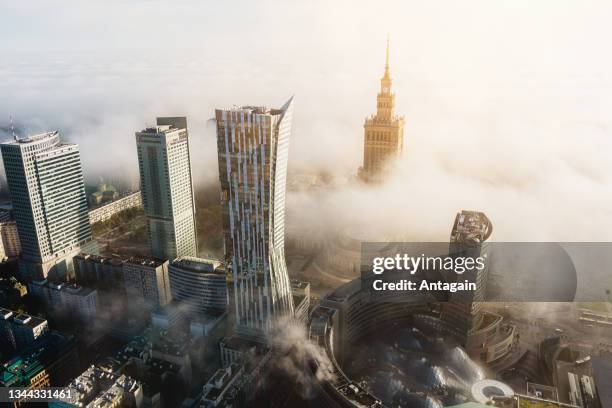 city warsaw - warsaw aerial stock pictures, royalty-free photos & images