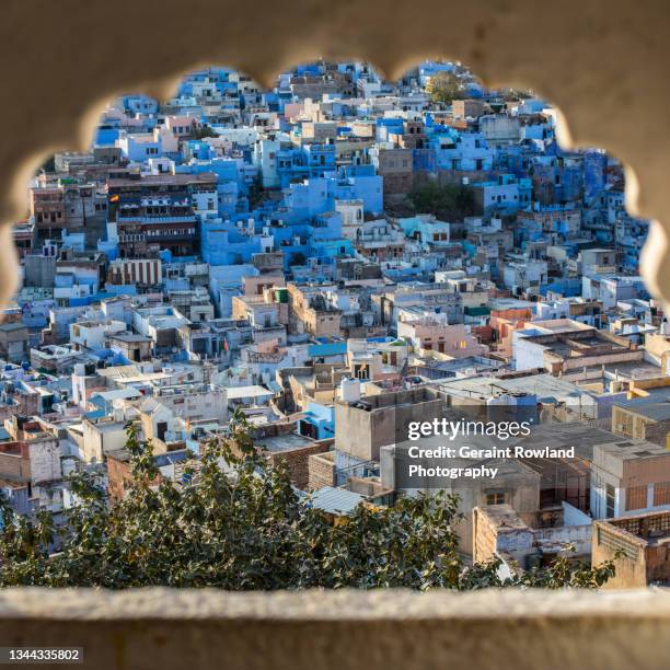 views of the indian blue city - indian slums stock pictures, royalty-free photos & images