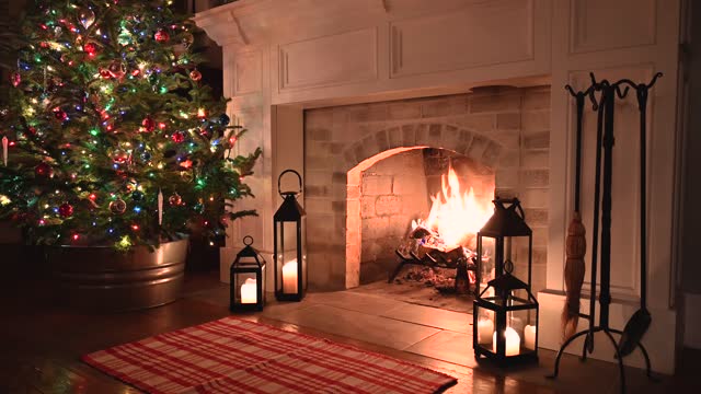Cozy Christmas fireplace