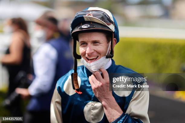 James McDonald looks on after winning on Coolangatta in race 2 the Keeneland Gimcrack Stakes during Sydney Racing on Epsom Day at Royal Randwick...