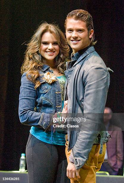 Isabella Castillo y Andres Mercado during press conference to present the show live Grachi on 01 december, 2011 in Mexico City, Mexico.