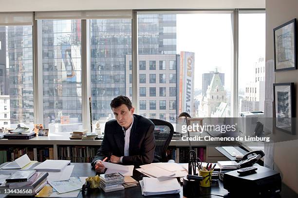 Editor-in-Chief of the New Yorker David Remnick is photographed in his office for Le Figaro Magazine on June 30, 2011 in New York City.