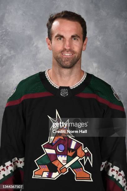 Andrew Ladd of the Arizona Coyotes poses for his official headshot for the 2021-2022 season on September 22, 2021 at the Gila River Arena in...