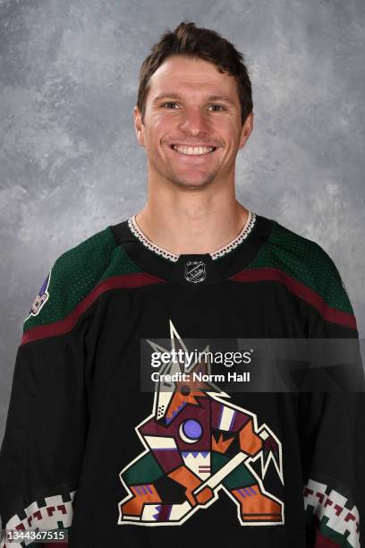 Antoine Roussel of the Arizona Coyotes poses for his official headshot for the 2021-2022 season on September 22, 2021 at the Gila River Arena in...