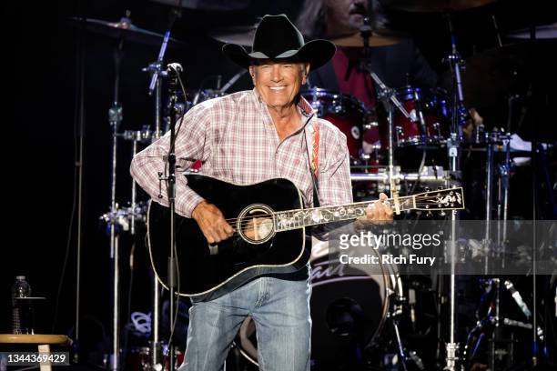 George Strait performs onstage during Austin City Limits Festival at Zilker Park on October 01, 2021 in Austin, Texas.