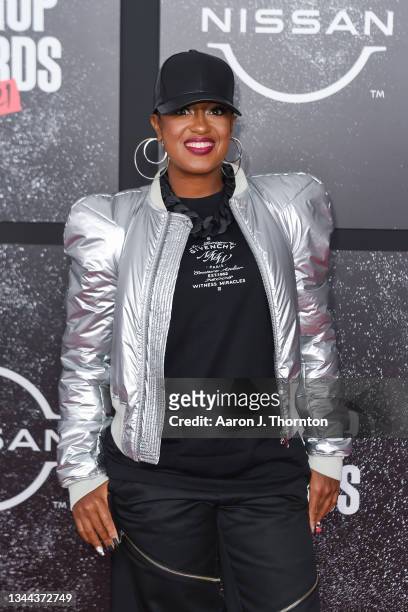 Recording Artist Rapsody arrives to the 2021 BET Hip Hop Awards at Cobb Energy Performing Arts Centre on October 01, 2021 in Atlanta, Georgia.