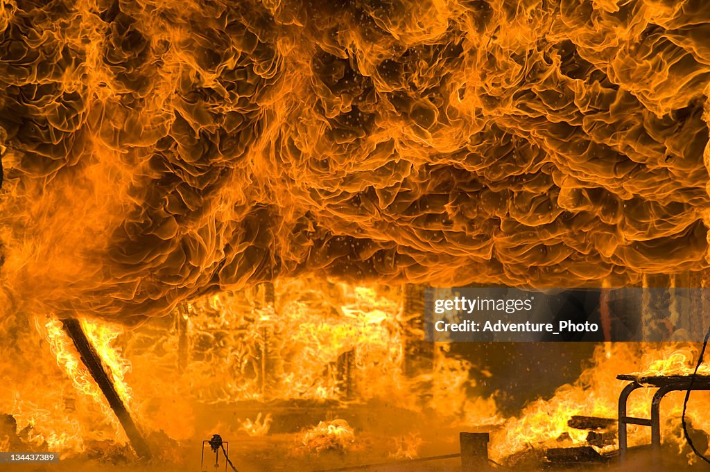 Fire and Intense Flames Burns Home to the Ground