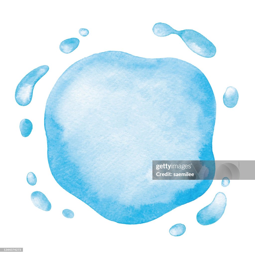 Watercolor Blue Waterdrops Background
