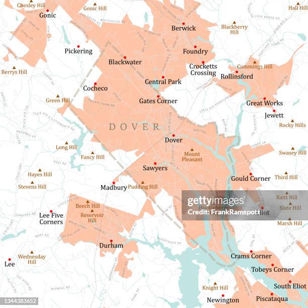 nh strafford dover vector road map - dover new hampshire stock illustrations
