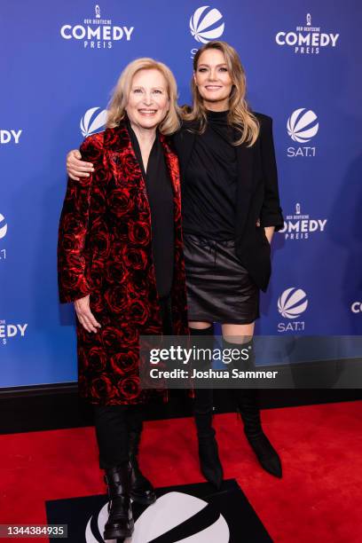 Maren Kroymann and Martina Hill attend the 25th annual German Comedy Awards on October 01, 2021 in Cologne, Germany.