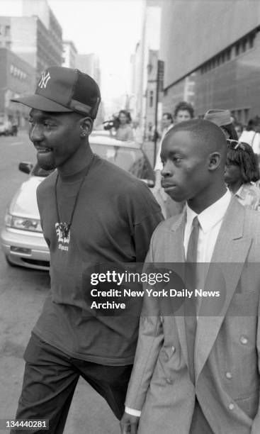 Antron McCray leaves Manhattan Supreme Court during Central Park jogger rape trial.