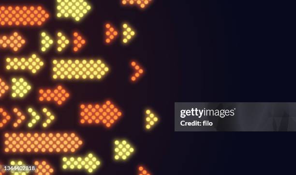 orange glow arrows background - arcade game stock illustrations