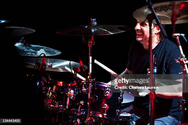Musician Dave Lombardo performs at the All Star Concert benefiting Drop In The Bucket at Avalon on November 30, 2011 in Hollywood, California.