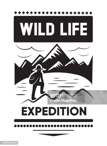 travel logo - windy river stock illustrations