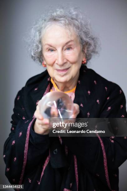 Canadian poet, novelist, literary critic, essayist, teacher, environmental activist, and inventor Margaret Atwood, Alba, Cuneo, Italy, October 2021.