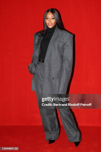 Naomi Campbell poses on the runway during the Balenciaga Womenswear Spring/Summer 2022 show as part of Paris Fashion Week at Theatre Du Chatelet on...