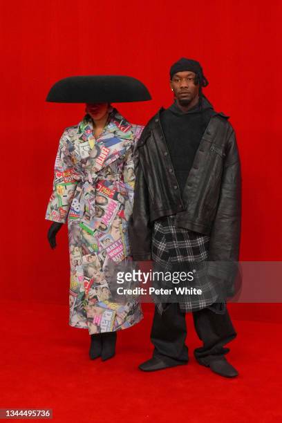 Cardi B and Offset walk the runway during the Balenciaga Womenswear Spring/Summer 2022 show as part of Paris Fashion Week at Theatre Du Chatelet on...
