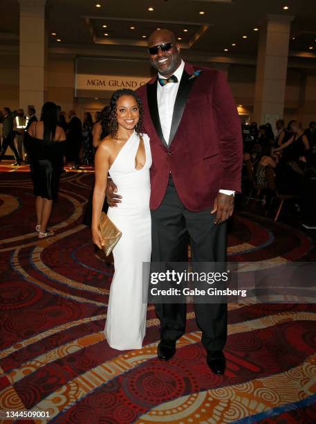 Television personality Nischelle Turner and Shaquille O'Neal attend The Event hosted by the Shaquille O'Neal Foundation at MGM Grand Garden Arena on...