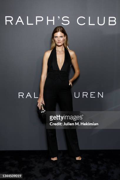 Constance Jablonski wearing Ralph Lauren attends the launch of Ralph's Club Eau de Parfum at Ralph's as part of the Paris Fashion Week - Womenswear...
