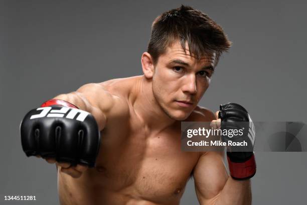 Alexander Hernandez poses for a portrait backstage during the UFC Fight Night event at UFC APEX on October 02, 2021 in Las Vegas, Nevada.