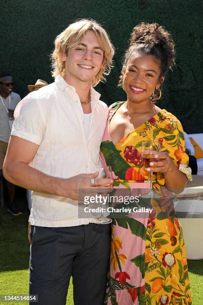 Ross Lynch and Jaz Sinclair attend the Veuve Clicquot Polo Classic Los Angeles at Will Rogers State Historic Park on October 02, 2021 in Pacific...