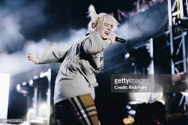 Billie Eilish performs onstage during Austin City Limits Festival at Zilker Park on October 02, 2021 in Austin, Texas.
