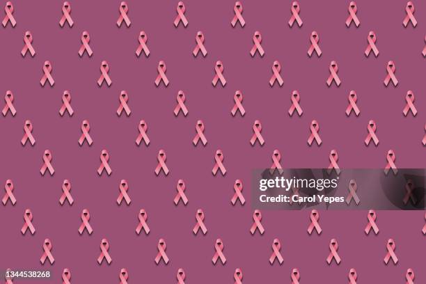 breast cancer awareness ribbon  seamless pattern - weibliche brust fotos stock-fotos und bilder