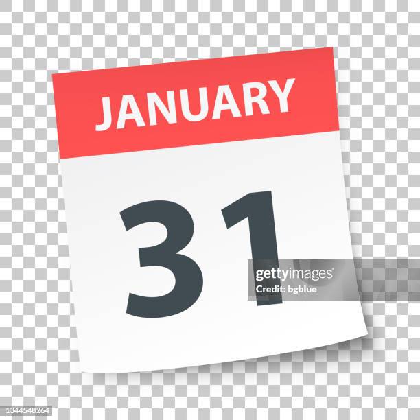 january 31 - daily calendar on blank background - 31 january stock illustrations