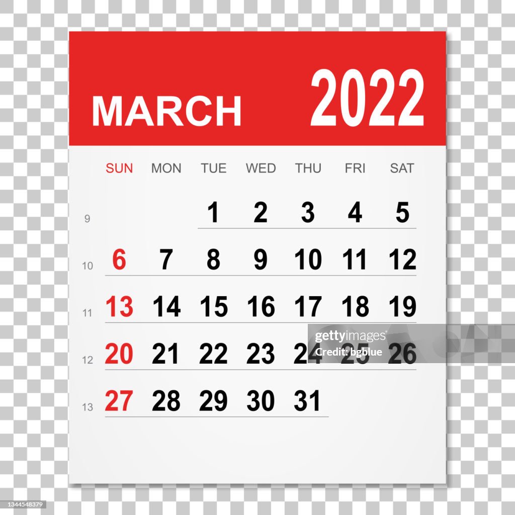 Calendrier mars 2022