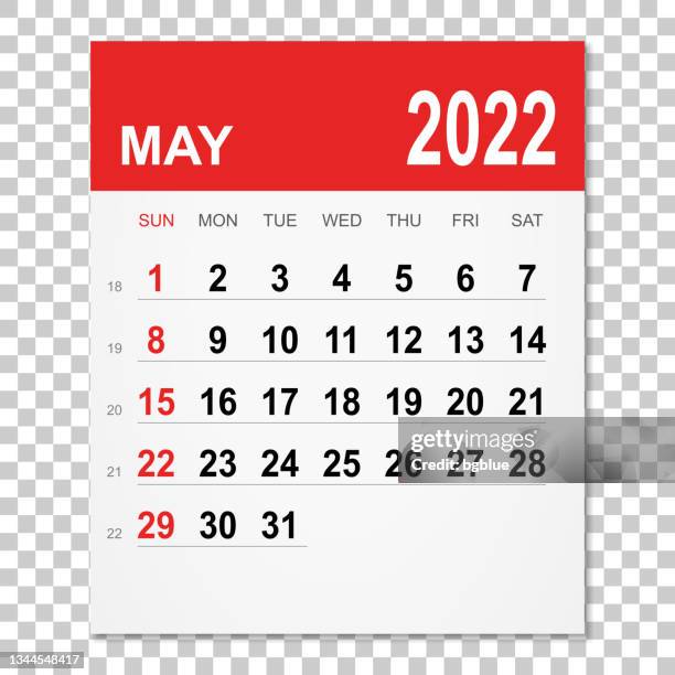 stockillustraties, clipart, cartoons en iconen met may 2022 calendar - may